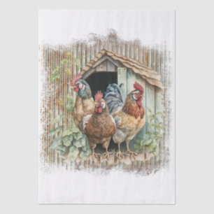 Papel De Seda Pollos de granja de primavera