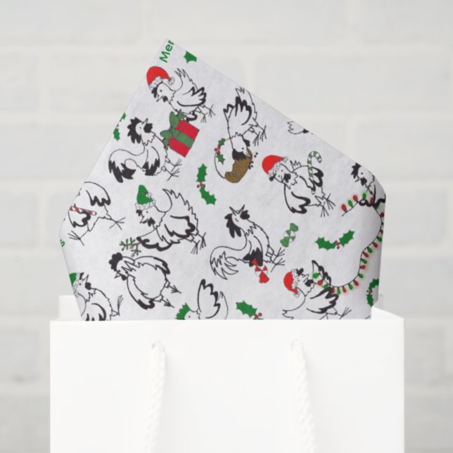 Papel De Seda Pollos navidades (Bolsa de regalo)