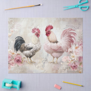 Papel De Seda Pollos Shabby Chic Rosa Decoupage