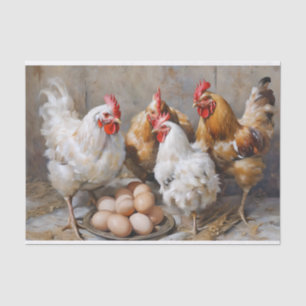 Papel De Seda Pollos y huevos de barn
