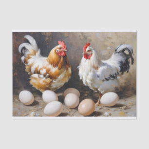 Papel De Seda Pollos y huevos de barn
