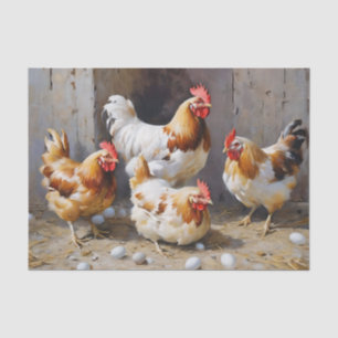 Papel De Seda Pollos y huevos de barn