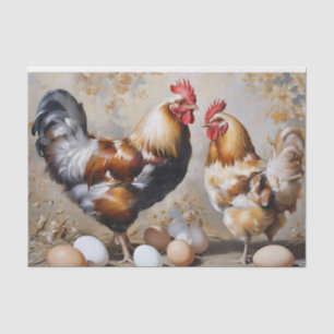 Papel De Seda Pollos y huevos de barn