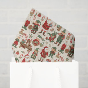 Papel De Seda Polo Norte en baldosas navideñas festivas
