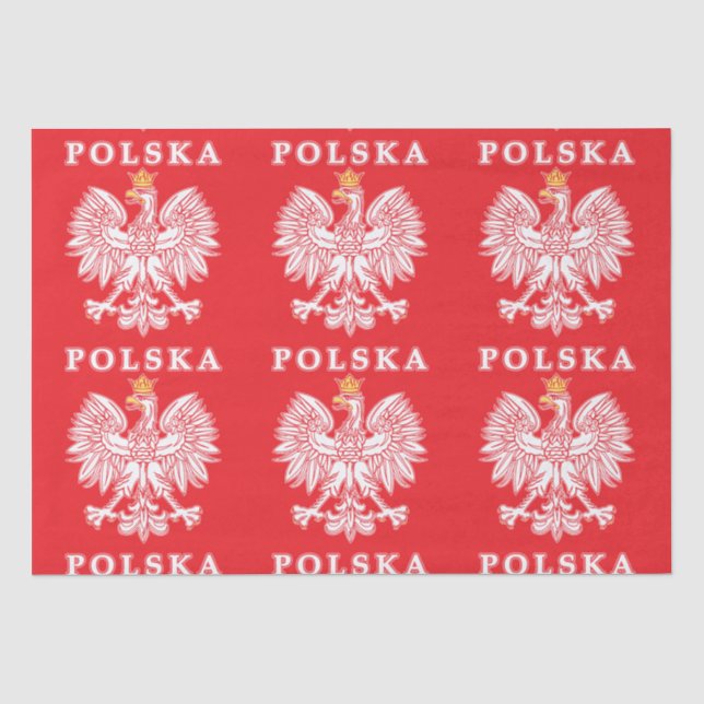 Papel De Seda Polska Con Águila Polaca Roja (Anverso)