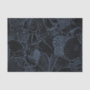 Papel De Seda Polvo de concha de mar azul polvoriento negro deco