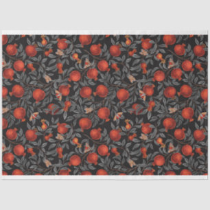 Papel De Seda Pomegranatos y motos de bella en rojo y gris