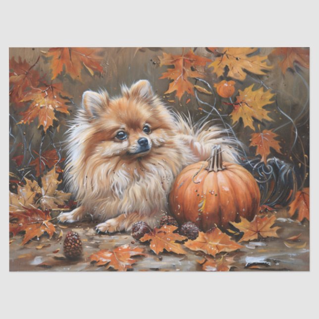 Papel De Seda Pomerania de Otoño Decoupage (Anverso)