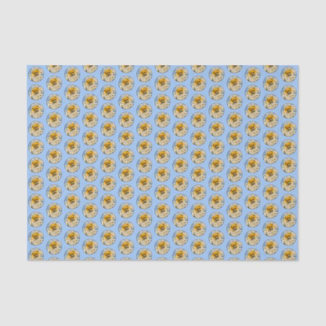 Papel De Seda Pomerania en pintura de Daisies - Arte de perro or (Anverso)