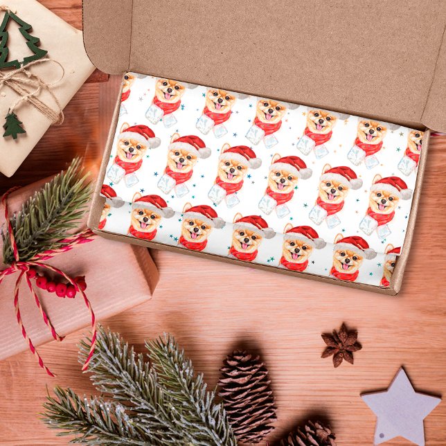 Papel De Seda Pomeranian Dog Breed Christmas Stars (Subido por el creador)