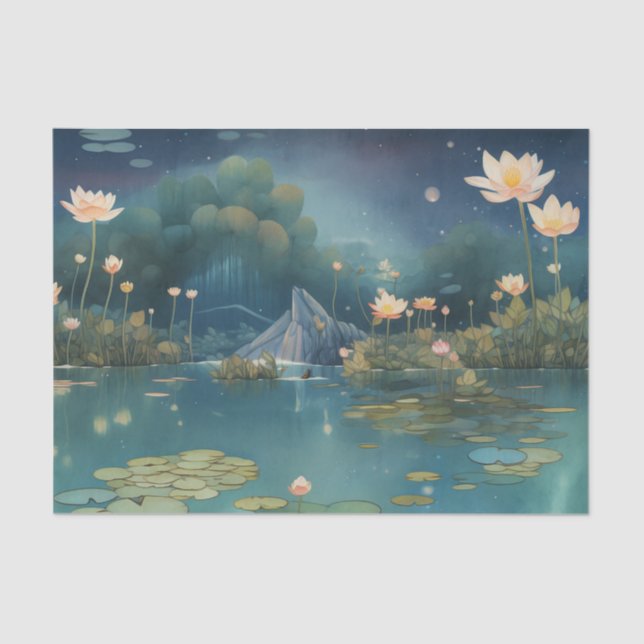 Papel De Seda Pond nocturno (Anverso)