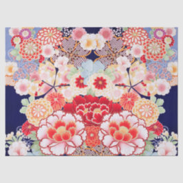 Papel De Seda PONENTE DE FLORES BLANCOS ROJOS, Rosas floridos ja