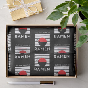 Papel De Seda Pongo el "Amén" en Ramen Divertido Blanco y Negr