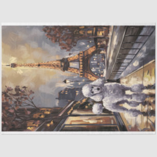 Papel De Seda Poodle en Paris Pintura Desnuda