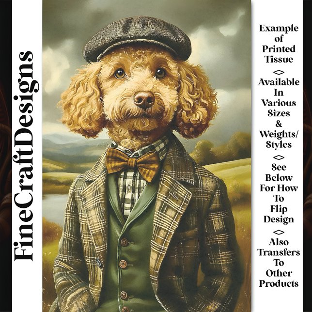 Papel De Seda Poodle Farmer Portrait In Landscape CG6 Decoupaje (Subido por el creador)