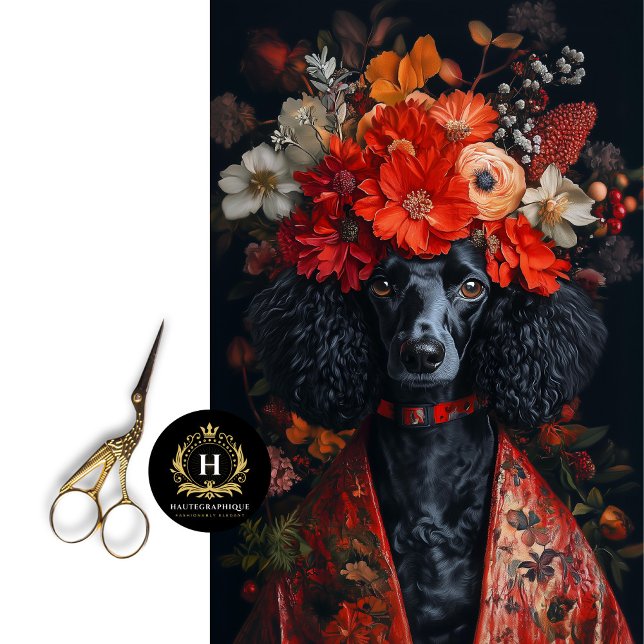 Papel De Seda Poodle Floral Rojo Día de San Valentín (Subido por el creador)