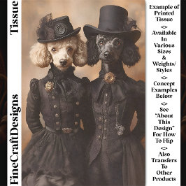 Papel De Seda Poodles Perros Black Victorian Trajes CP4 Decoupag
