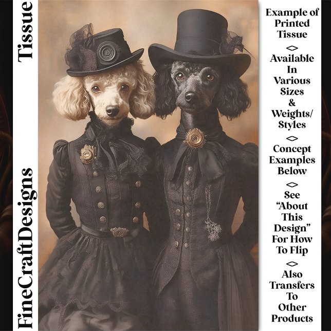 Papel De Seda Poodles Perros Black Victorian Trajes CP4 Decoupag (Subido por el creador)