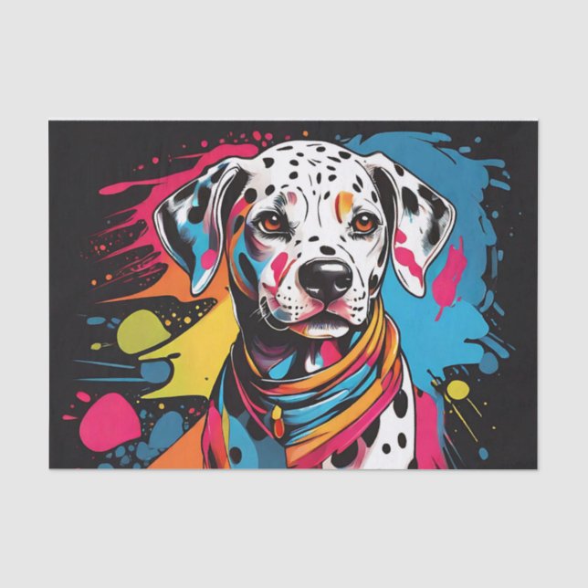 Papel De Seda Pop Art Dalmatian Splash (Anverso)