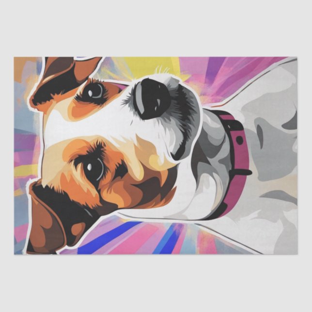 Papel De Seda Pop Art Pup: Decoupage de Jack Russell Terrier (Anverso)
