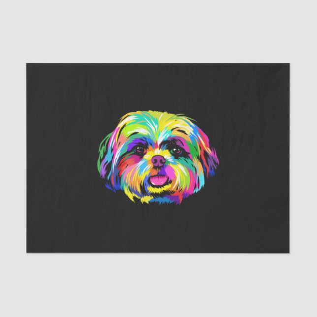 Papel De Seda Pop Art Shih Tzu Perros Amantes (Anverso)