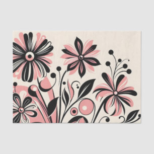 Papel De Seda Pop color floral rosa