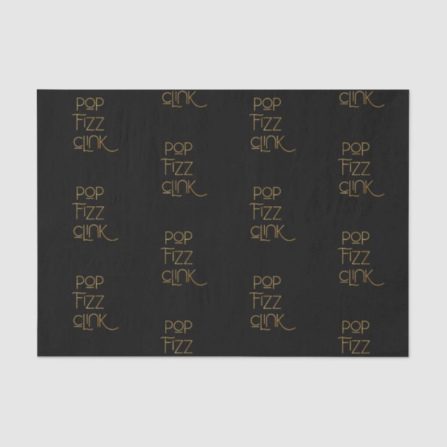 Papel De Seda Pop Fizz Clink Tipografía Elegante (Anverso)