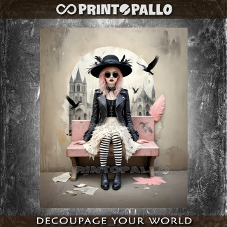 Papel De Seda Pop Pink Lady of Ravens