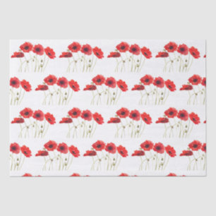 Papel De Seda Poppies acuarela flores rojas flores silvestres fl
