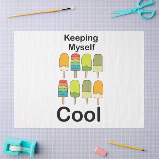 Papel De Seda Popsicle Manteniéndome Fresco Cumpleaños de Verano (Artesanía)