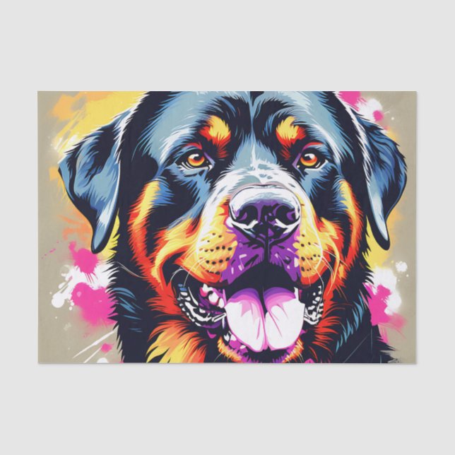 Papel De Seda Portait Dog Rottweiler (Anverso)