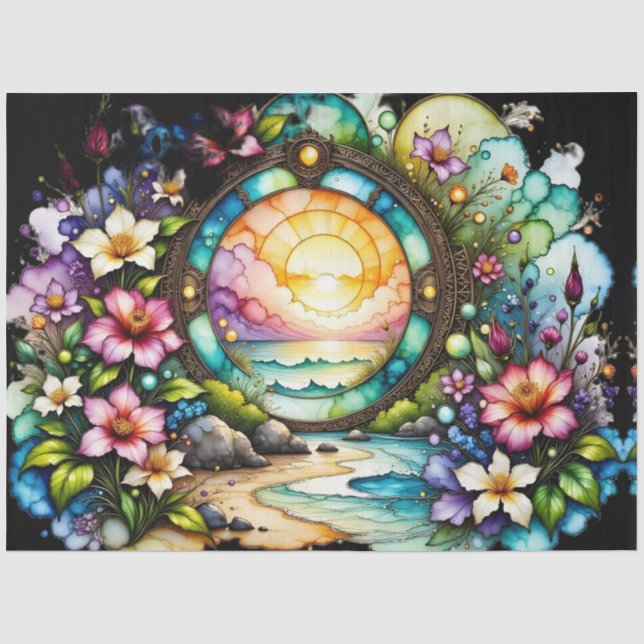 Papel De Seda Portal de flor de playa (Anverso)