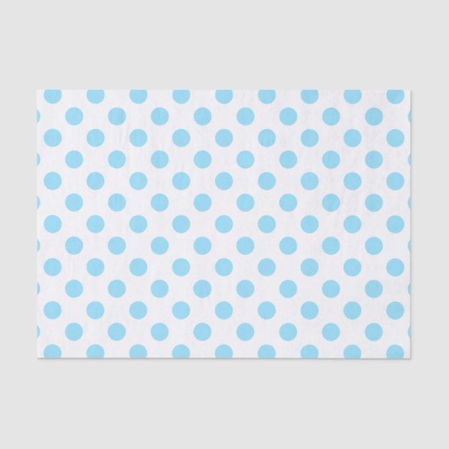 Papel De Seda Pos de polka azul y blanco (Anverso)