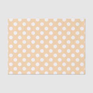 Papel De Seda Pos de polka blanca en beige