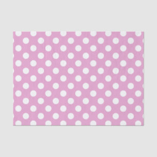 Papel De Seda Pos de polka blanca en rosa pálido