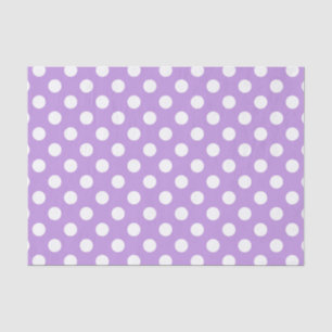 Papel De Seda Pos de polka blanca sobre lila