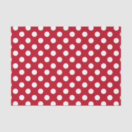 Papel De Seda Pos de polka blanca sobre rojo