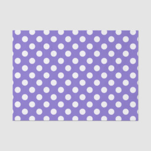 Papel De Seda Pos de polka blanco en periwinkle