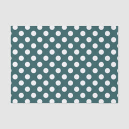 Papel De Seda Pos de polka blanco en verde azulado
