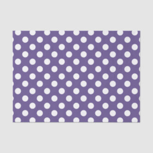 Papel De Seda Pos de polka blanco sobre ultravioleta