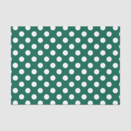 Papel De Seda Pos de polka blanco sobre verde sabio
