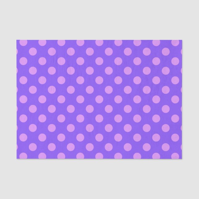 Papel De Seda Pos de polka de Lilac en periwinkle (Anverso)