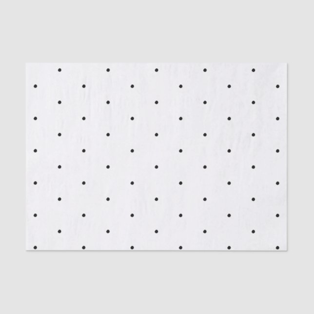 Papel De Seda Pos de polka Elegante patrón blanco y negro (Anverso)