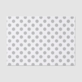 Papel De Seda Pos de polka gris sobre blanco