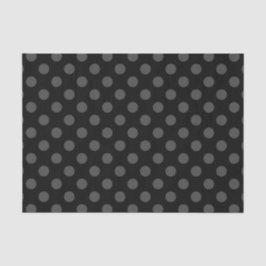 Papel De Seda Pos de polka gris sobre negro