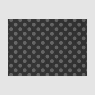 Papel De Seda Pos de polka gris sobre negro