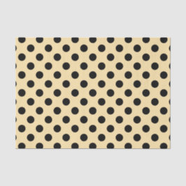 Papel De Seda Pos de polka negra en amarillo pálido