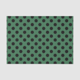 Papel De Seda Pos de polka negra en verde gelatina