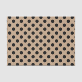 Papel De Seda Pos de polka negro en beige