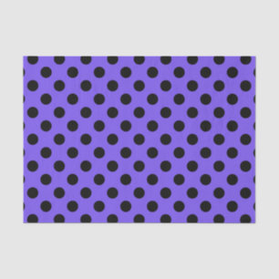 Papel De Seda Pos de polka negro en periwinkle